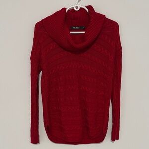 Ralph Lauren Red Cowl Neck Sweater